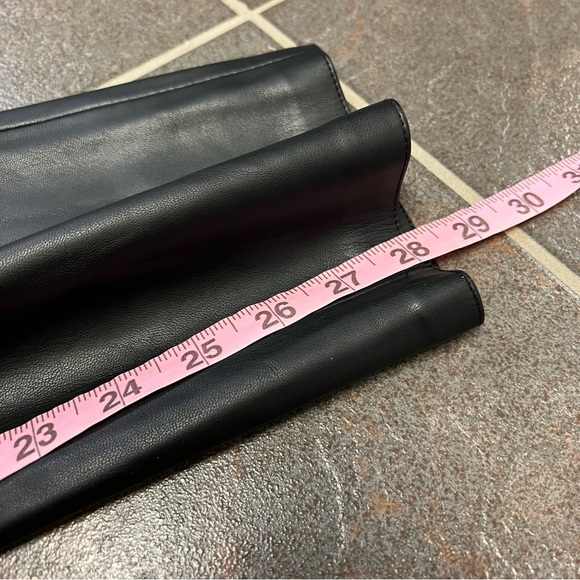 Zara Faux Vegan Leather Straight Leg Pants Black 10 - Picture 12 of 12